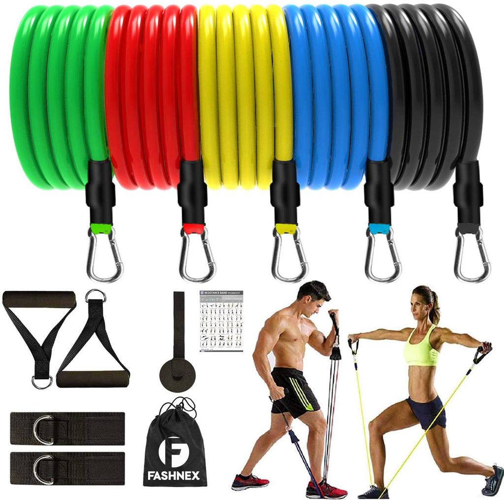 Resistance Bands Set for Men &amp; Women, 150 lbs Exercise Resistance Tube Bands with Handles, Door Anchor &amp; Ankle Straps,12-Piece