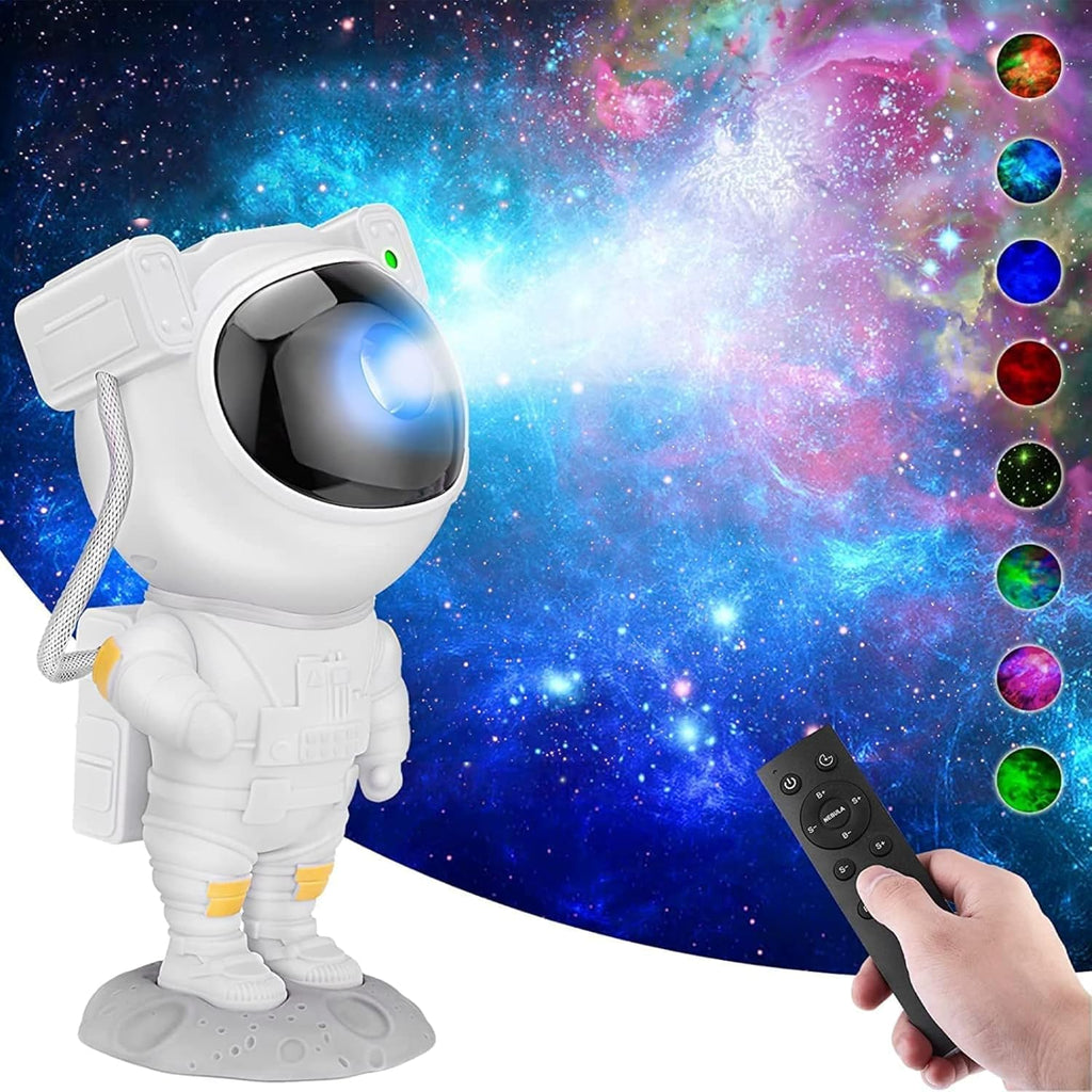 Astronaut Galaxy Projector Night Light | 360° Rotating Nebula Star Projector with Remote, Timer & Adjustable Head | Space Lamp for Kids Bedroom, Gaming Room, Home Décor & Gift