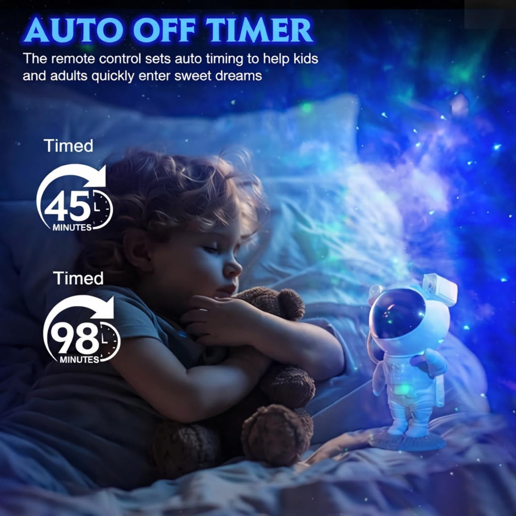 Astronaut Galaxy Projector Night Light | 360° Rotating Nebula Star Projector with Remote, Timer & Adjustable Head | Space Lamp for Kids Bedroom, Gaming Room, Home Décor & Gift