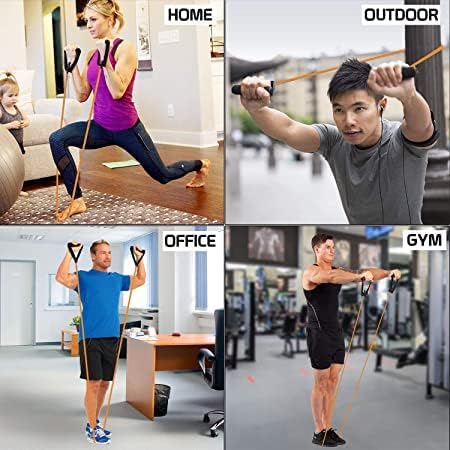 Plastic Toning Tube Double Resistance Band Heavy Quality Exercise Band for Stretching, Full Body Workout, Home Gym and Toning for Men and Women