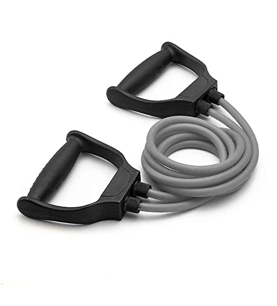 Plastic Toning Tube Double Resistance Band Heavy Quality Exercise Band for Stretching, Full Body Workout, Home Gym and Toning for Men and Women
