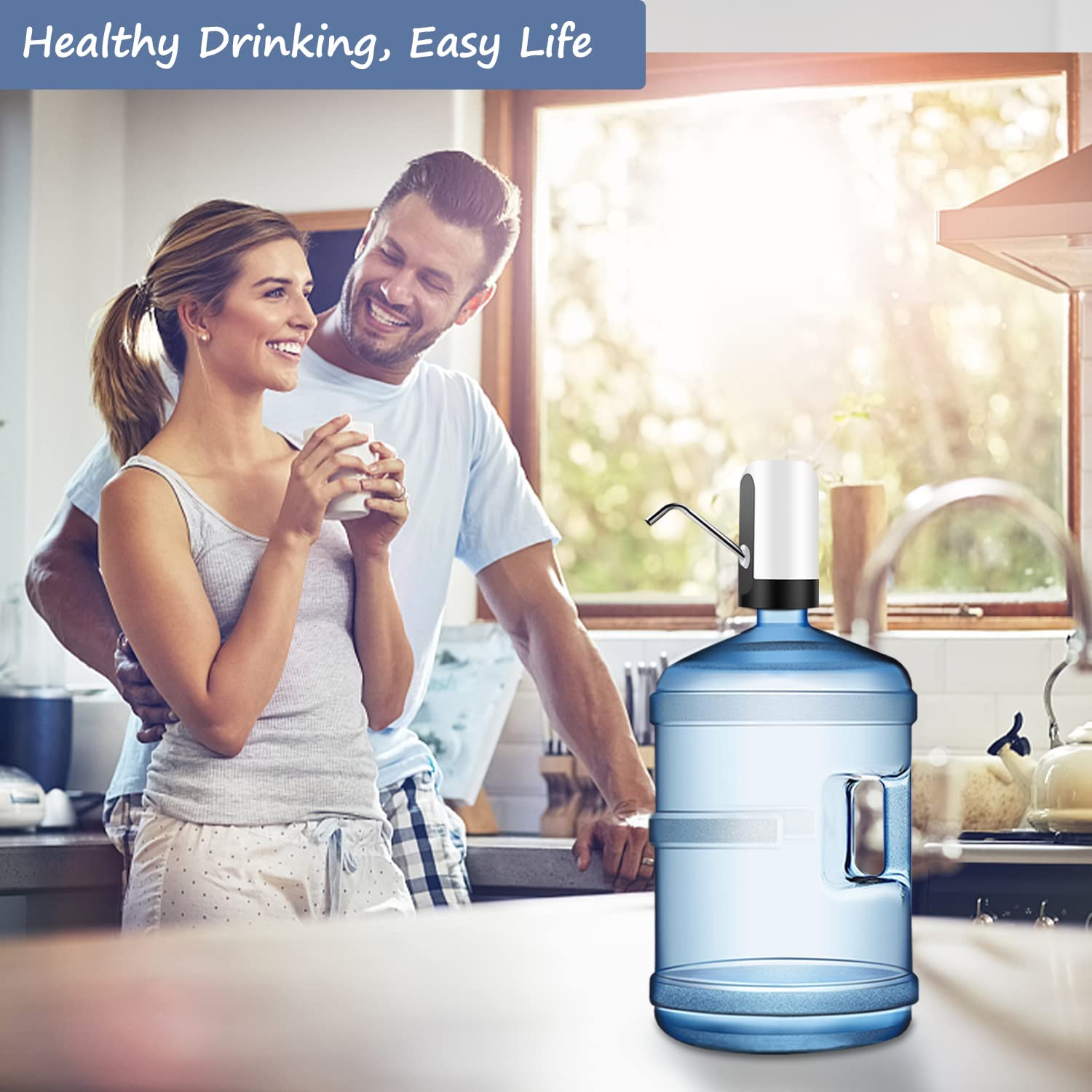 Automatic Rechargeable Water Can Dispenser Pump for 20 Litre Bottle | USB Charging Electric Water Dispenser | One Touch Portable Drinking Water Pump for Home, Office, Kitchen & Travel