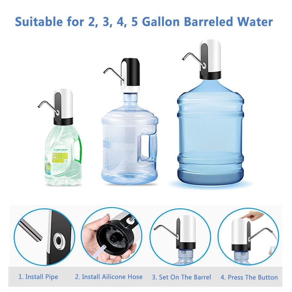 Automatic Rechargeable Water Can Dispenser Pump for 20 Litre Bottle | USB Charging Electric Water Dispenser | One Touch Portable Drinking Water Pump for Home, Office, Kitchen & Travel
