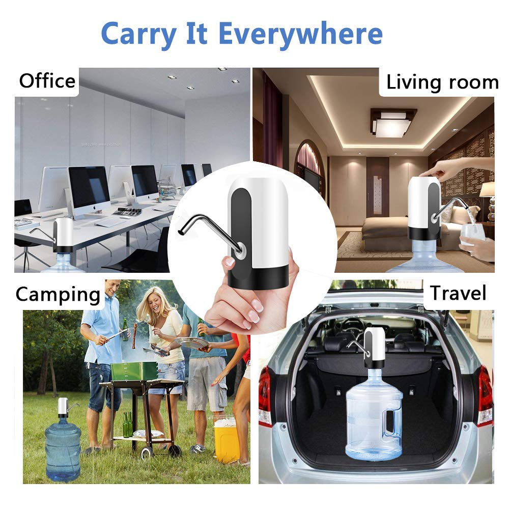 Automatic Rechargeable Water Can Dispenser Pump for 20 Litre Bottle | USB Charging Electric Water Dispenser | One Touch Portable Drinking Water Pump for Home, Office, Kitchen & Travel