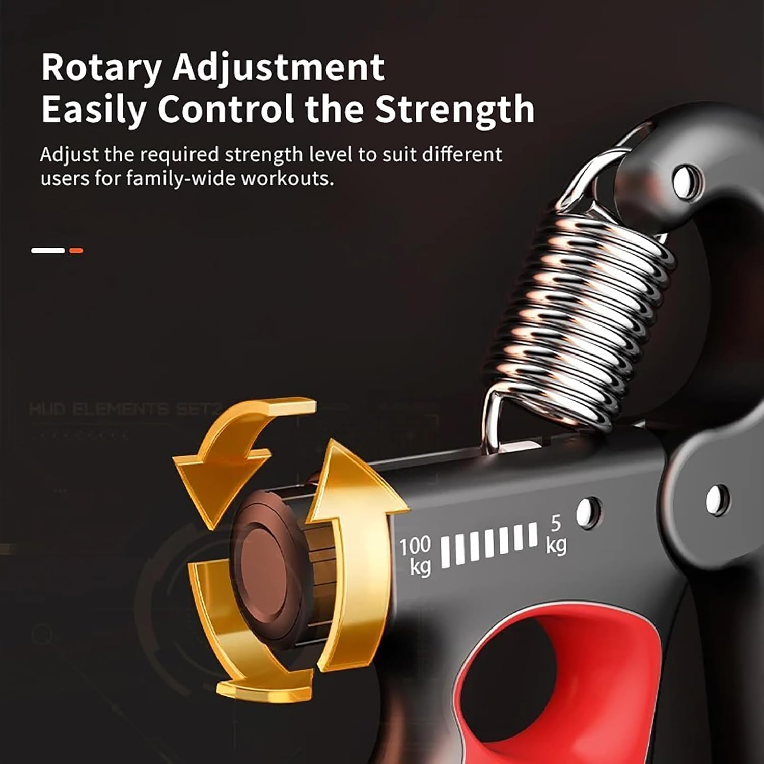 and Grip Strength Trainer (100 kgs) - Forearm Strength Trainer Adjustable Gripper
