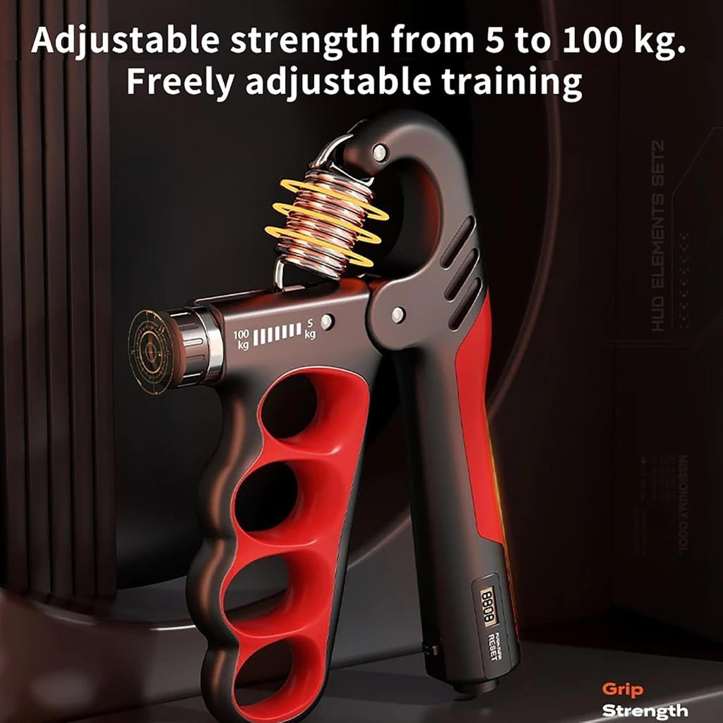 and Grip Strength Trainer (100 kgs) - Forearm Strength Trainer Adjustable Gripper