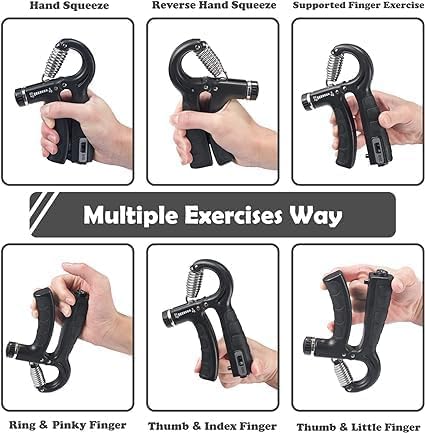 Hand Grip Strengthener with Digital Counter, Adjustable Grip Strength Trainer 5-60 kg Resistance, Forearm & Wrist Exerciser