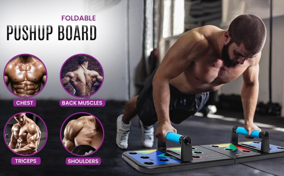 15 in 1 Push Up Board Foldable for Men & Women Multi-Function, Chest, Shoulder, Back & Triceps Workout