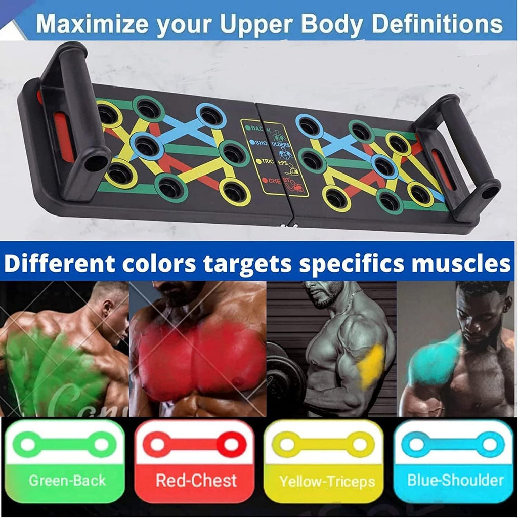 15 in 1 Push Up Board Foldable for Men & Women Multi-Function, Chest, Shoulder, Back & Triceps Workout
