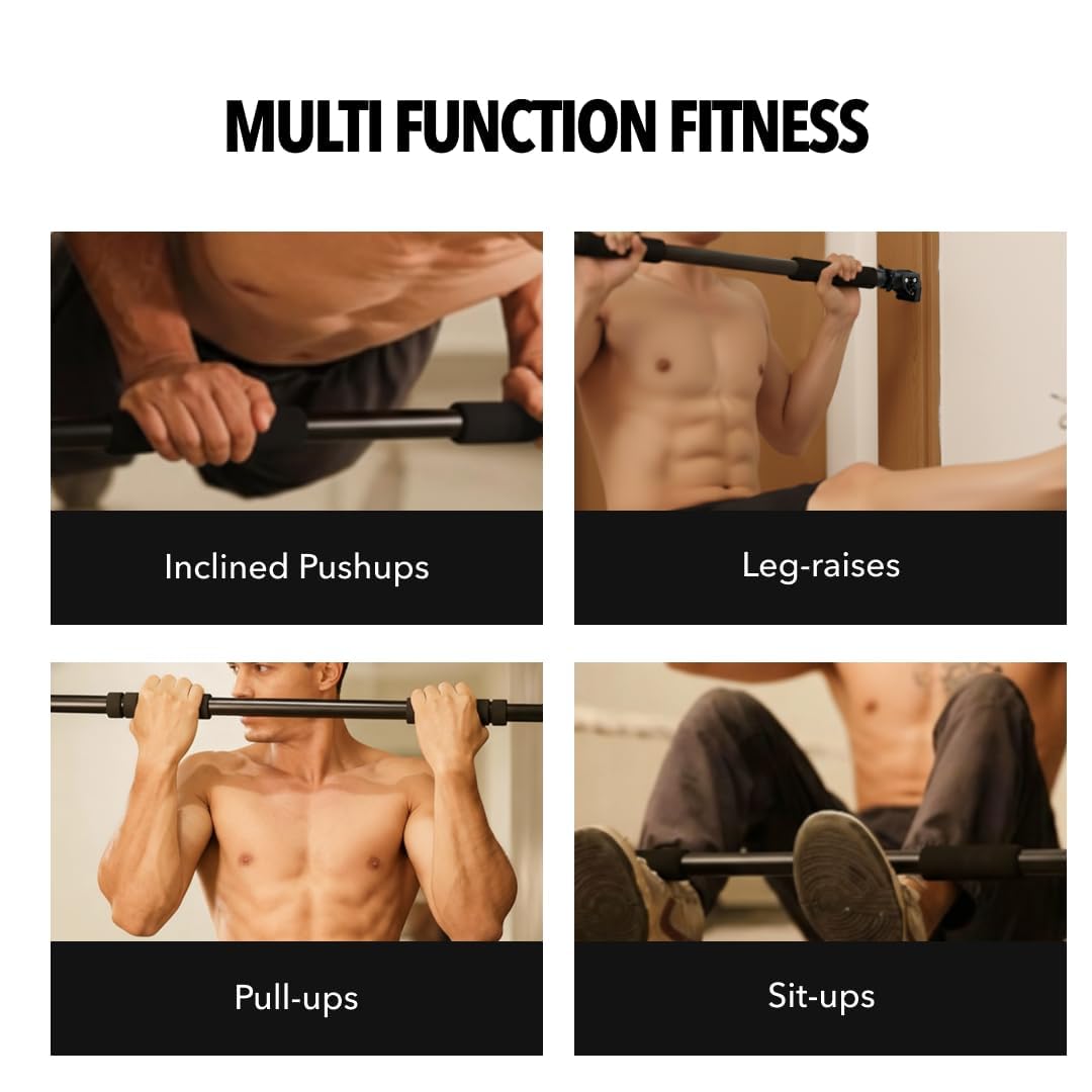 Pull Up Bars For Home Workout -Chin Up Bar Gym Accessories for Men Door Way Adjustable Hanging Rod Without Screw, Anti-skid Grip, Strength Training Exercise Bar