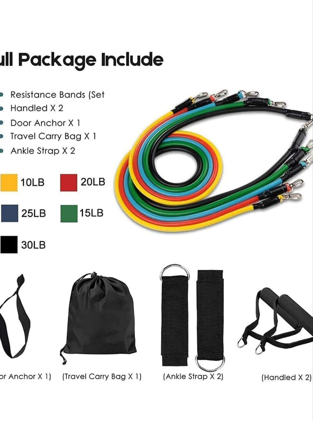 Resistance Bands Set for Men &amp; Women, 150 lbs Exercise Resistance Tube Bands with Handles, Door Anchor &amp; Ankle Straps,12-Piece