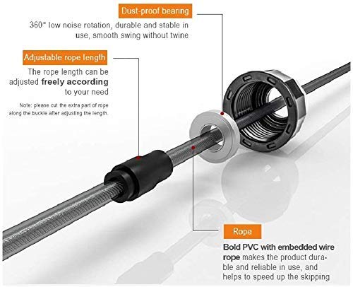 Skipping Rope for Men, Women & Children - Jump Rope for Exercise Workout & Weight Loss - Tangle Free Jumping Rope for Kids