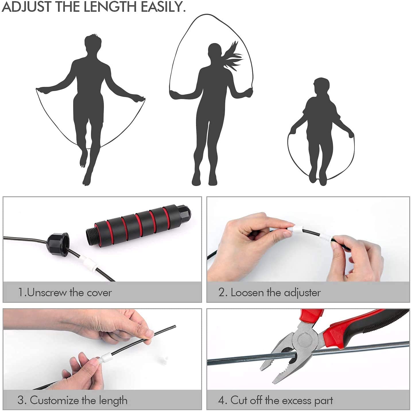 Skipping Rope for Men, Women & Children - Jump Rope for Exercise Workout & Weight Loss - Tangle Free Jumping Rope for Kids